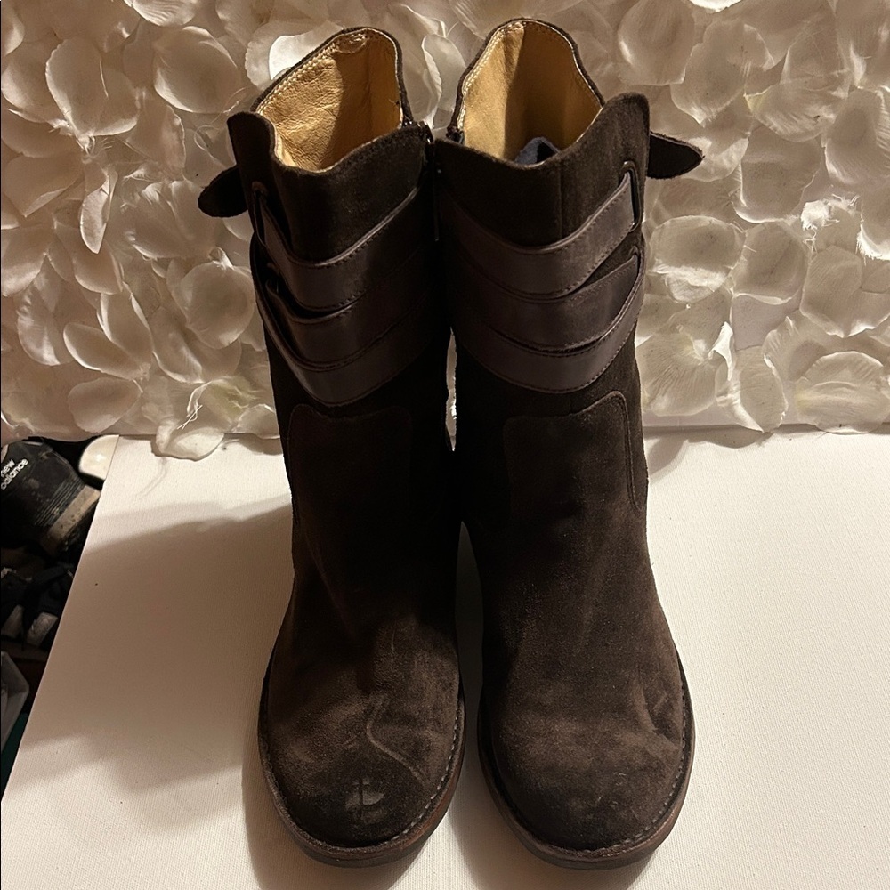 Bussola Dark Brown Suede Ankle Boots